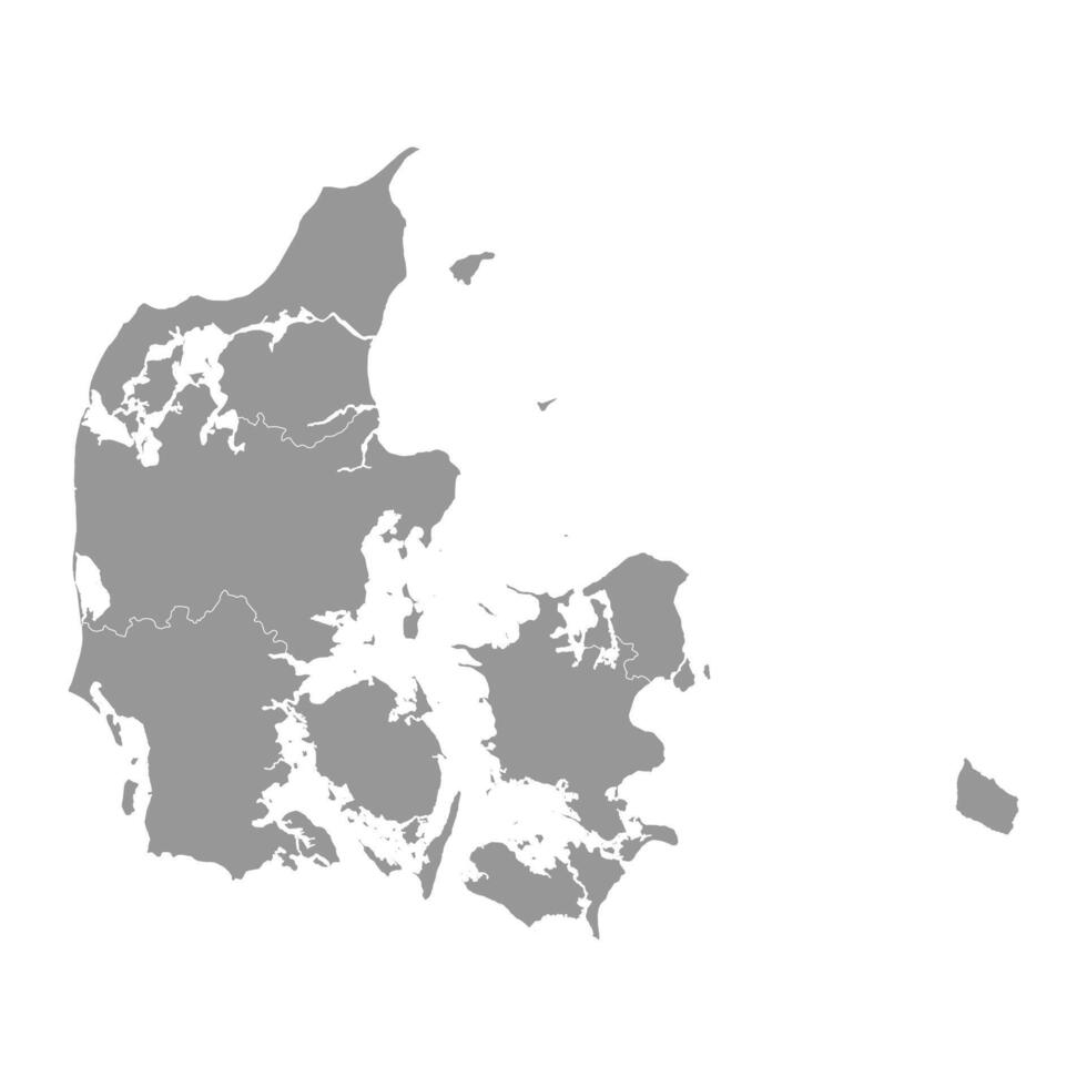Denemarken kaart met administratief divisies. vector illustratie.