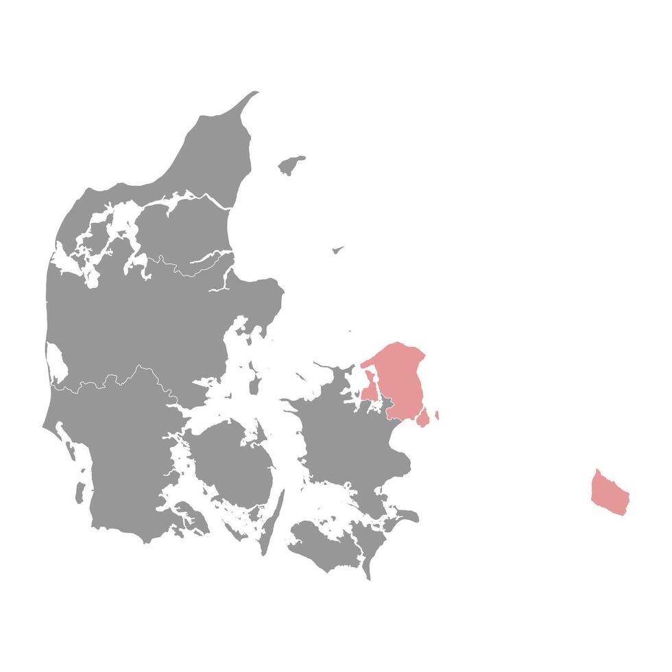 hoofdstad regio kaart, administratief divisie van Denemarken. vector illustratie.