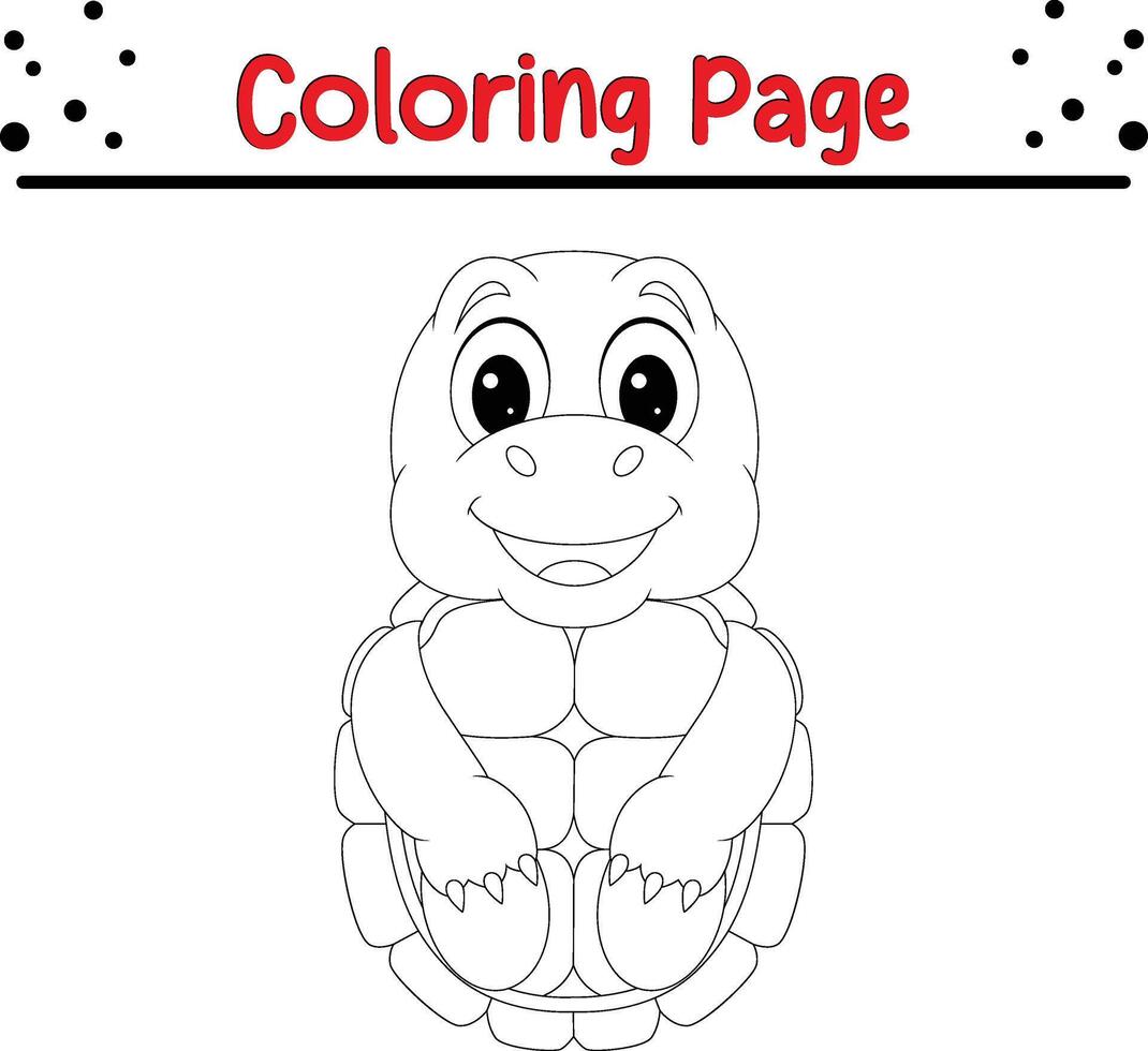 schattig schildpad kleur bladzijde voor kinderen. dier kleur boek vector