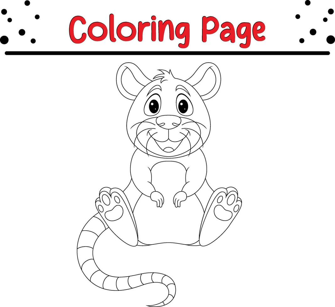 schattig muis kleur bladzijde voor kinderen. dier kleur boek vector