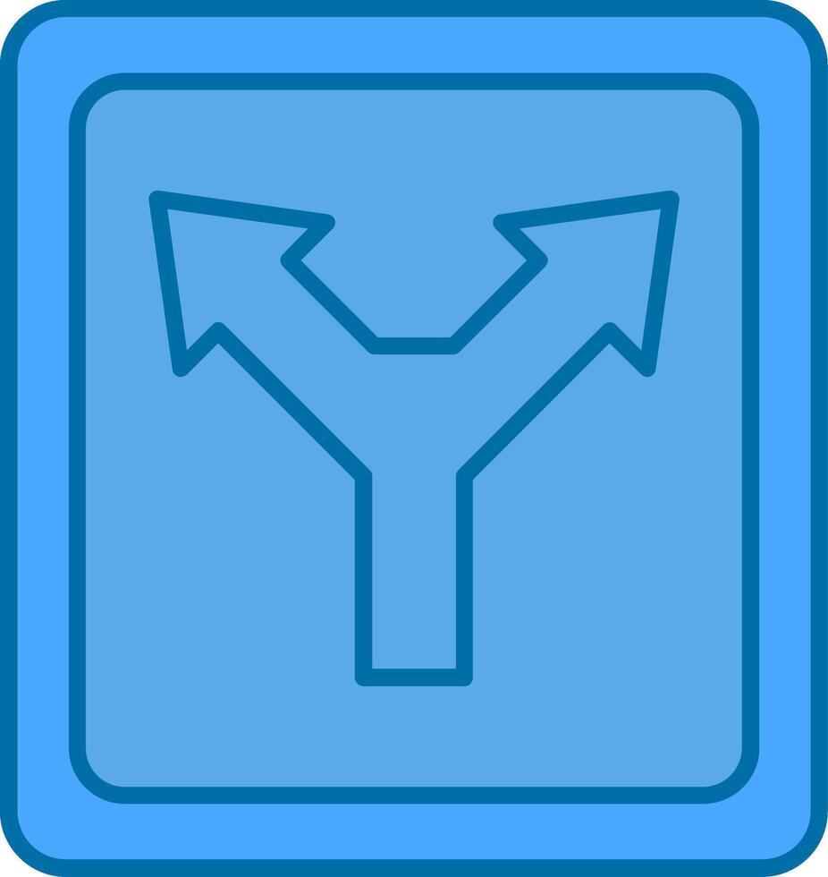 divergeren gevulde blauw icoon vector