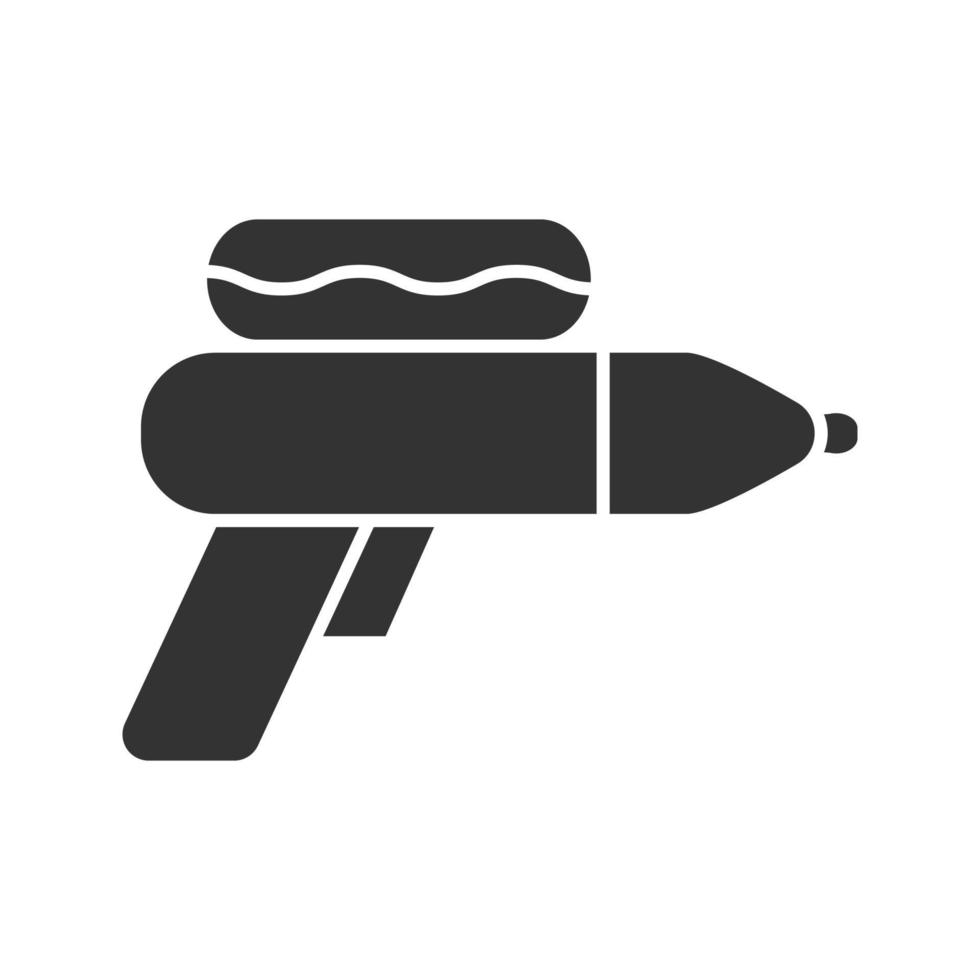 waterpistool glyph pictogram. silhouet symbool. negatieve ruimte. vector geïsoleerde illustratie