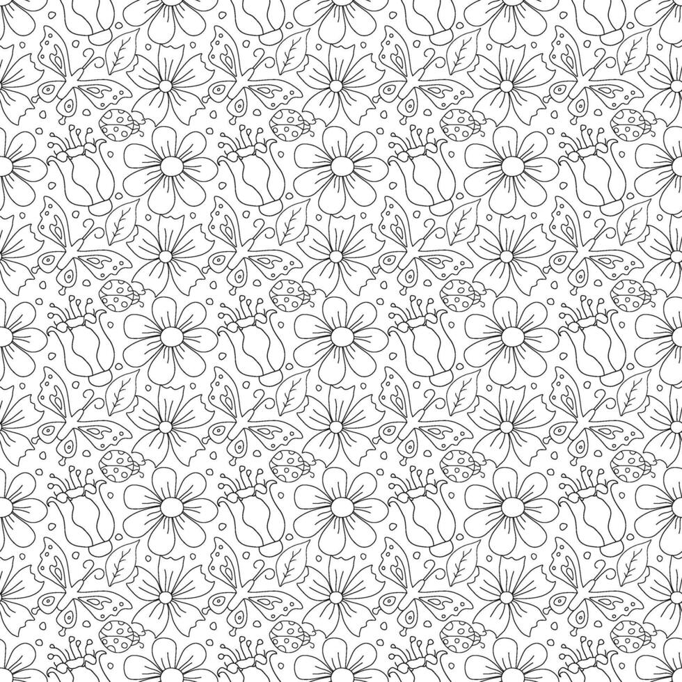 voorjaar bloemen patroon. naadloos patroon met bloemen vector