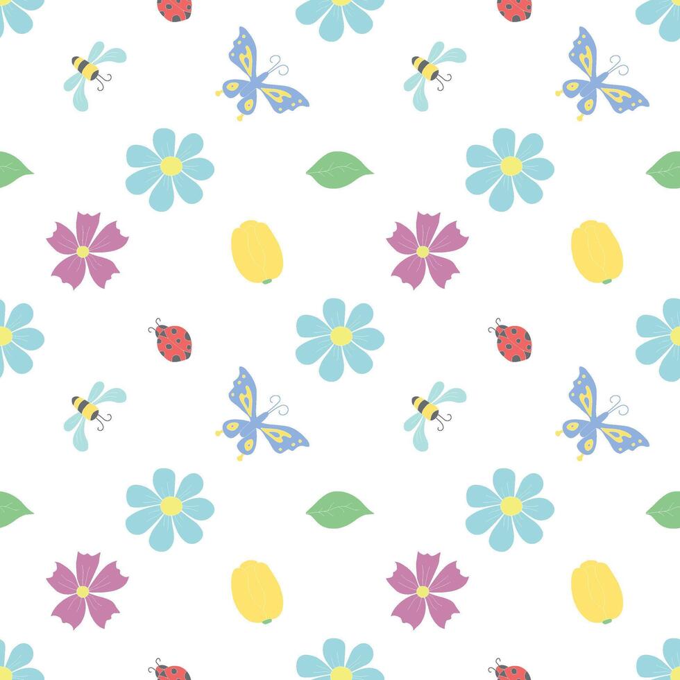 voorjaar bloemen patroon. naadloos patroon met bloemen vector