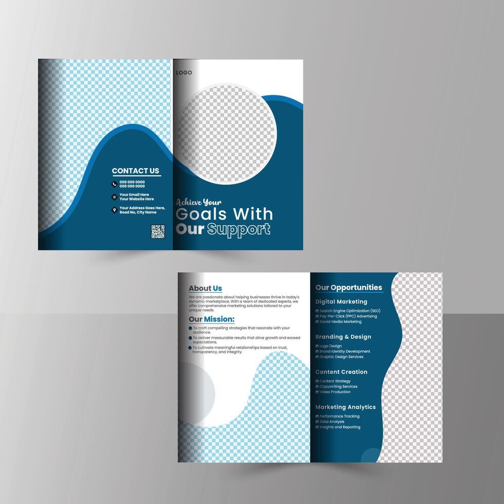 zakelijke tweevoudig brochure ontwerp. vector