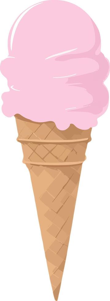 roze ijs room ijshoorntje illustratie vector