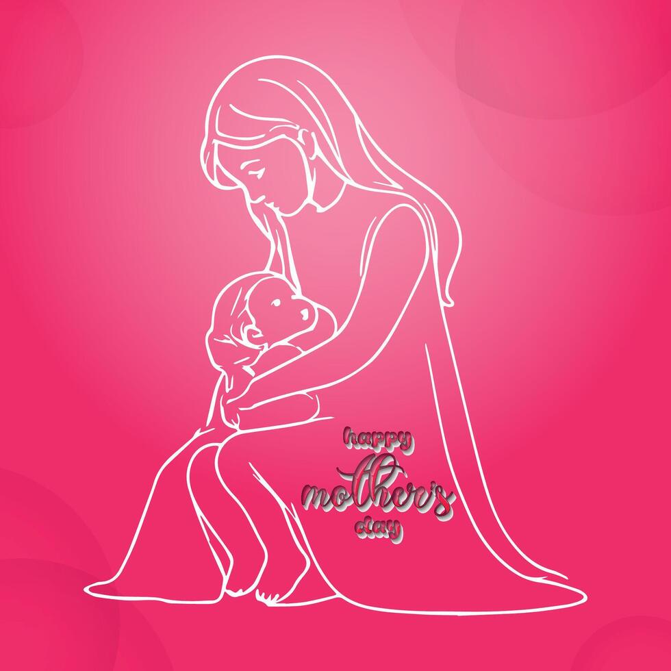 gelukkig moeder dag mam en kind vector groet ontwerp