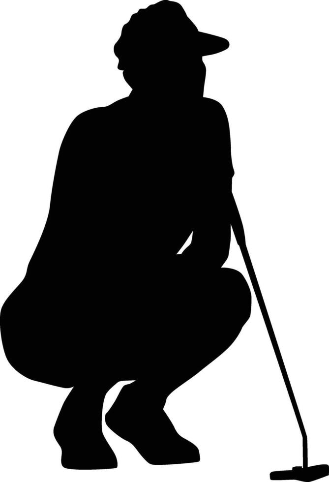 silhouet van Dames golf speler houding illustratie vector