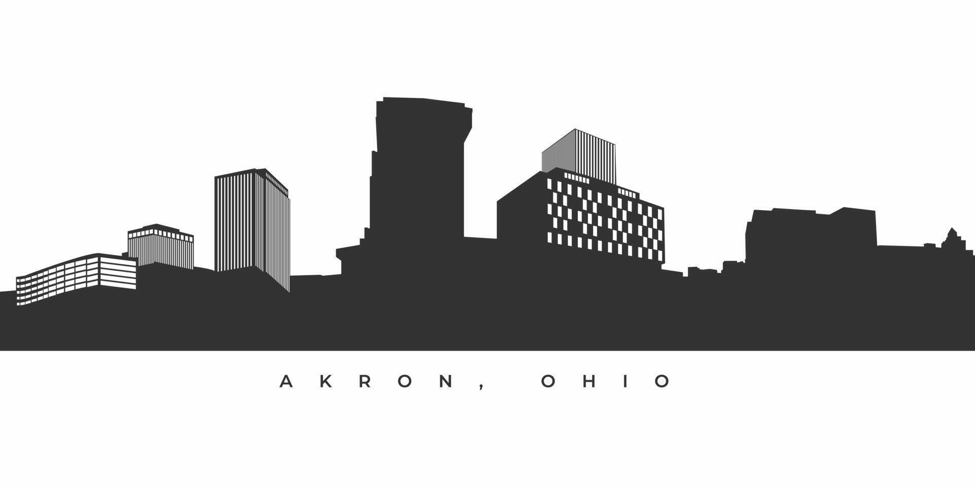 akron stad horizon silhouet illustratie vector