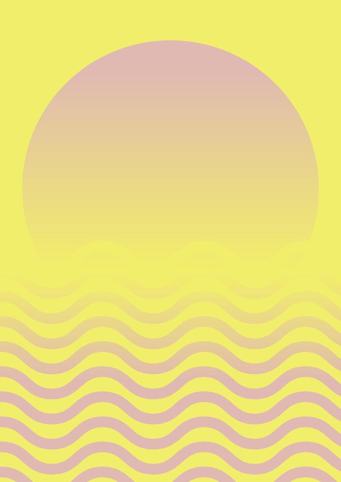 helling zomer zee achtergrond illustratie poster. mooi zonsopkomst of zonsondergang in oceaan. vector