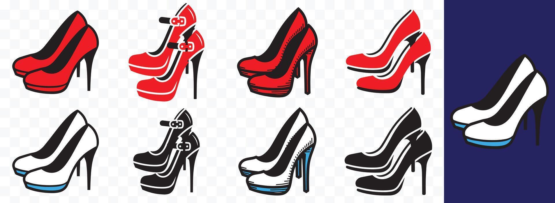 hoog hiel- schoen icoon. Dames elegant schoen symbool teken, vector illustratie