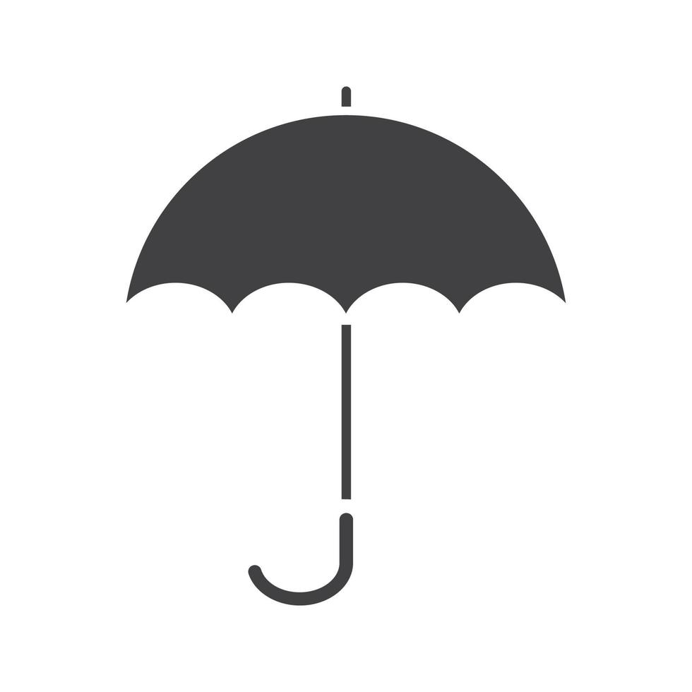 paraplu glyph pictogram. silhouet symbool. geopende regenparaplu. negatieve ruimte. vector geïsoleerde illustratie