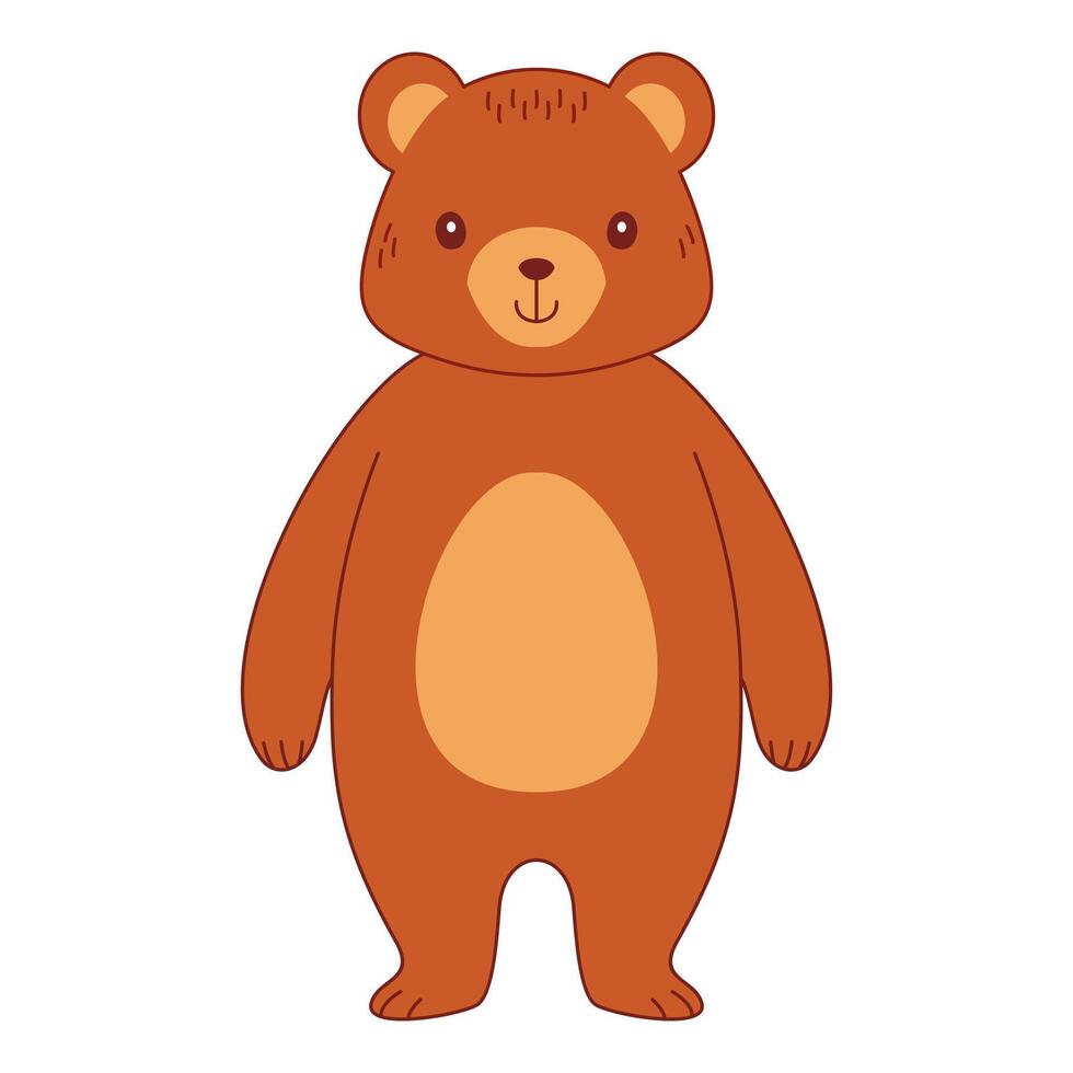 vector beer tekenfilm karakter dier staand