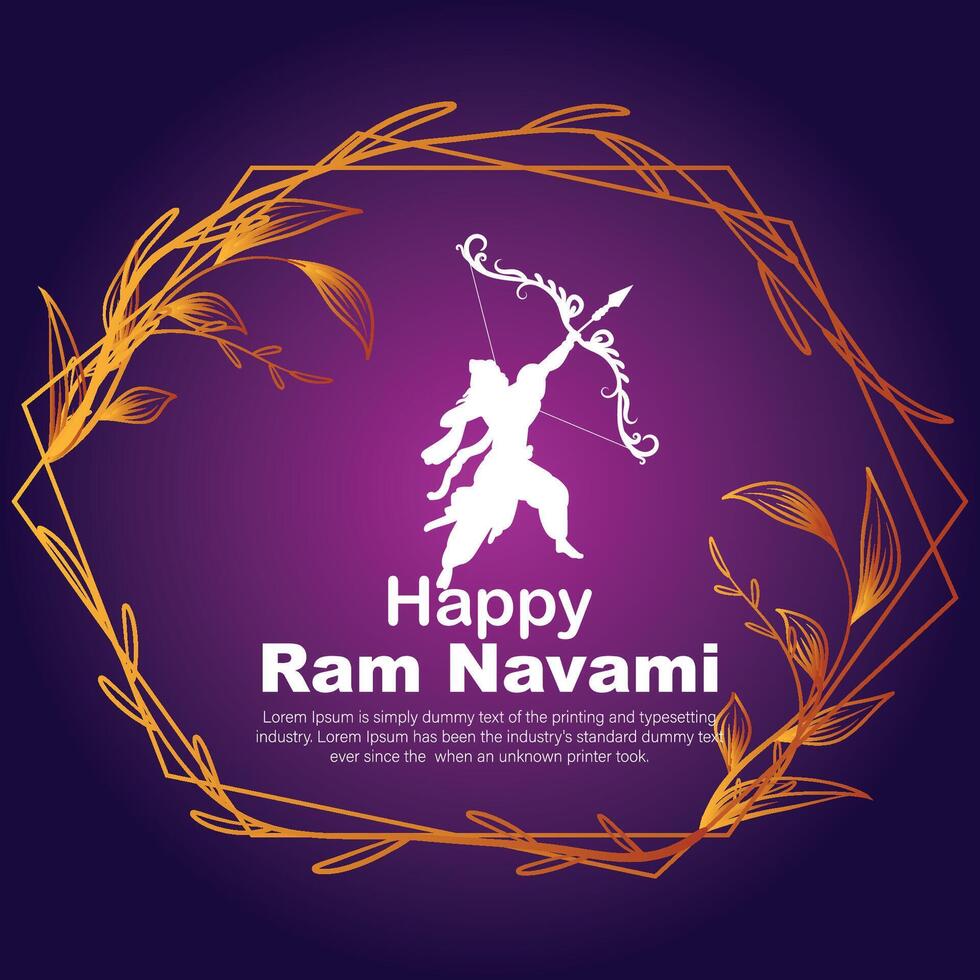 gelukkig RAM navami cultureel banier Hindoe festival verticaal post wensen viering kaart RAM navami viering achtergrond en RAM navami groeten geel beige achtergrond vector