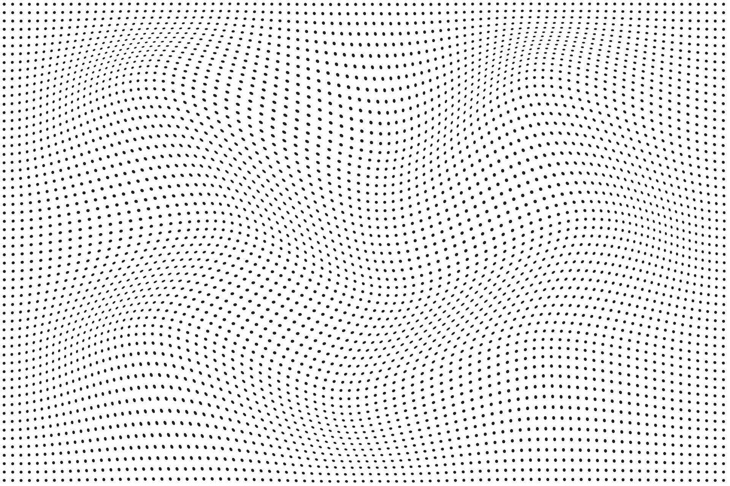 een wit achtergrond met een veel van dots Aan het modern gemakkelijk abstract zwart kleur klein polka punt golvend patroon vector