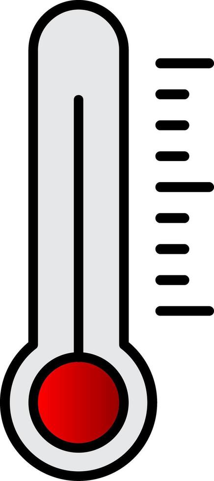 thermometer lijn gevulde helling icoon vector