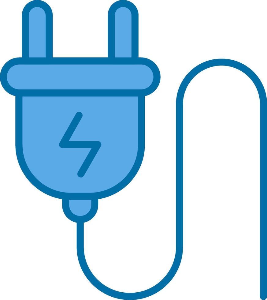 plug gevulde blauw icoon vector