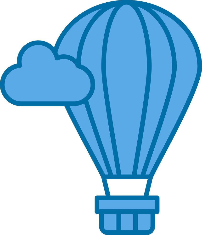 heet lucht ballon gevulde blauw icoon vector