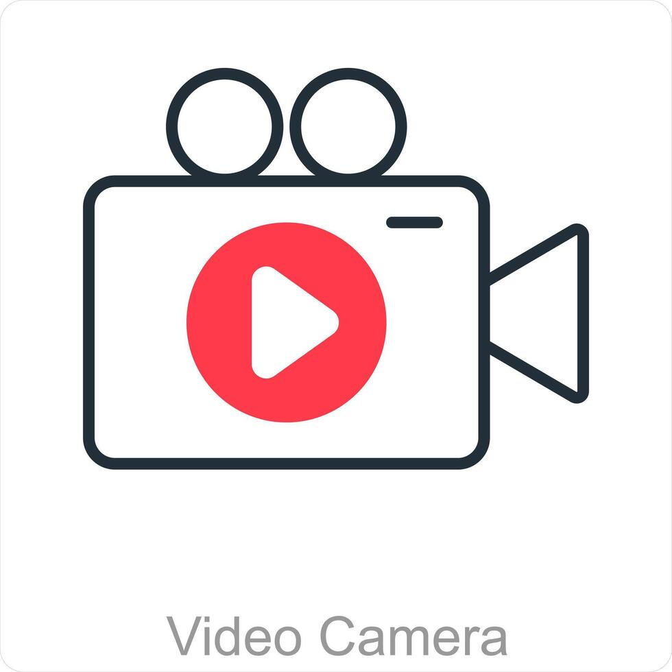 video camera en film icoon concept vector