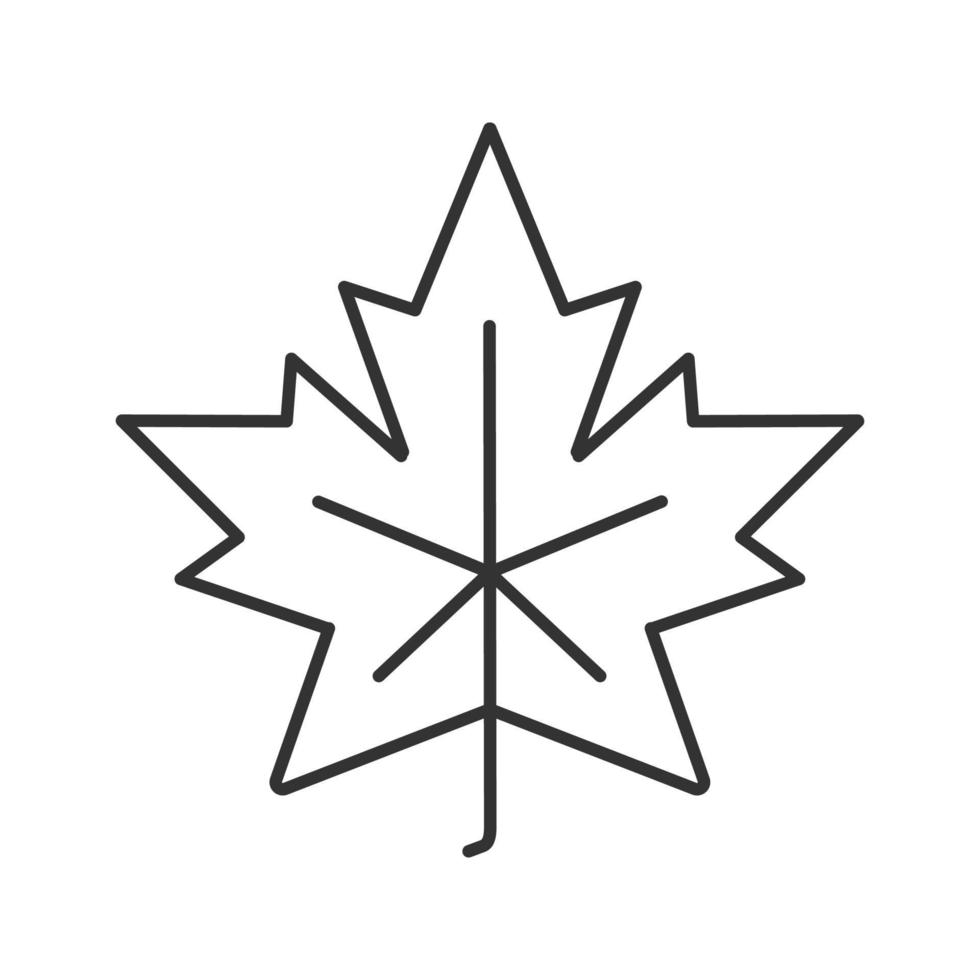 esdoornblad lineaire pictogram. canada symbool contour symbool. herfst attribuut dunne lijn illustratie. vector geïsoleerde overzichtstekening