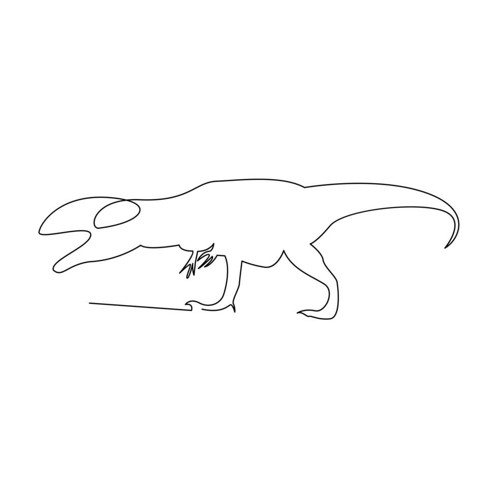 dinosaurus doorlopend een lijn tekening illustratie kunst vector ontwerp