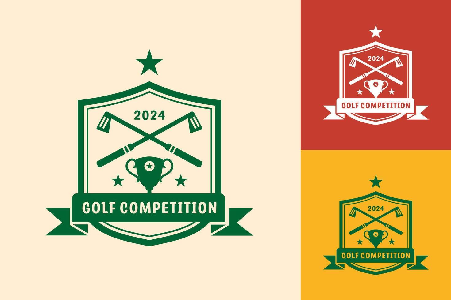 modern vlak ontwerp uniek golf bal kampioenschap logo sjabloon en minimalistische golfen logo concept vector