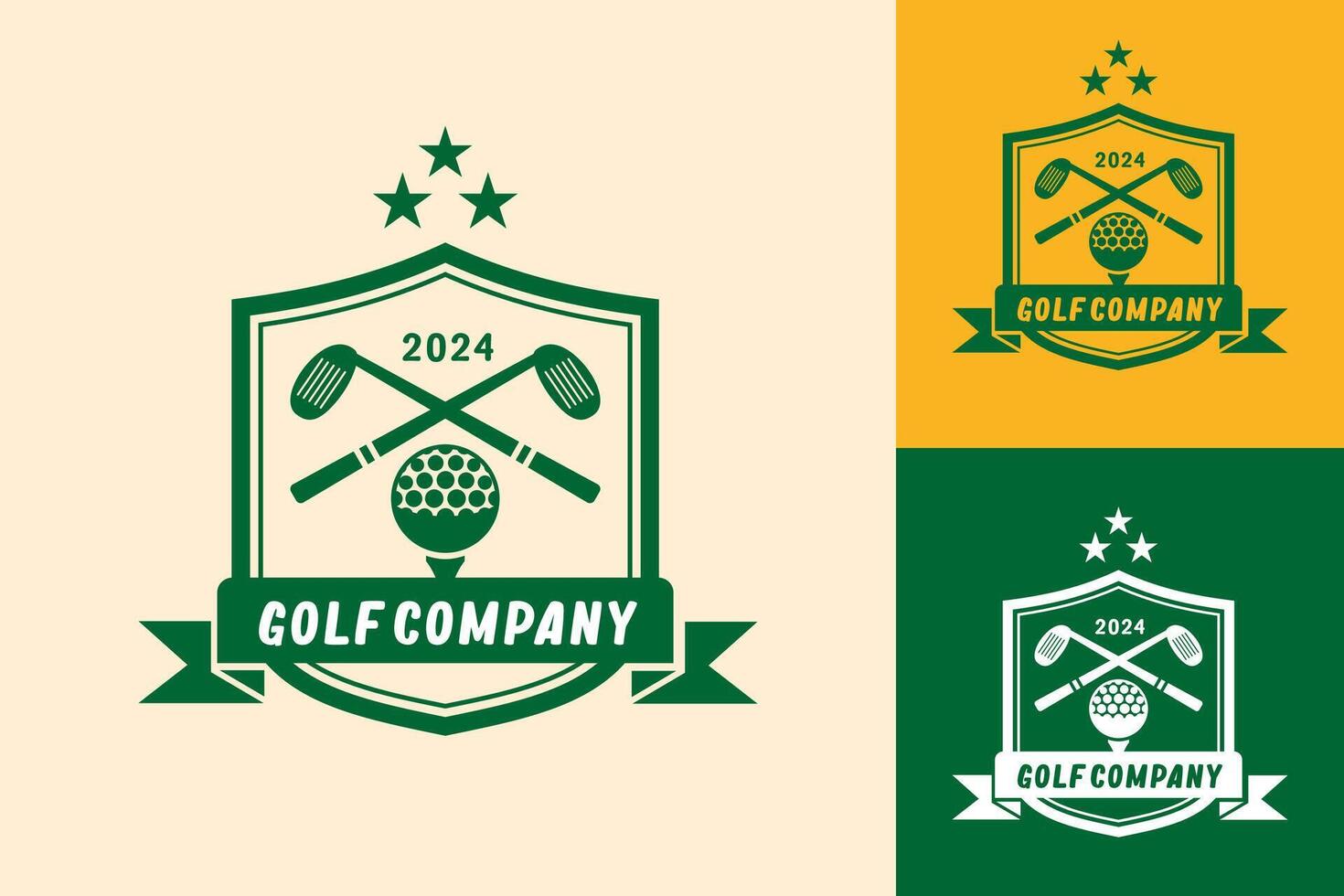 modern vlak ontwerp uniek golf bal club grafisch logo sjabloon en minimalistische golfen logo concept vector