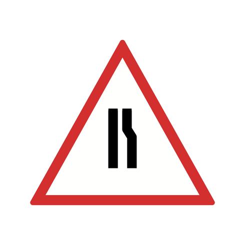 Vector Road versmalt op juiste Road Sign Icon