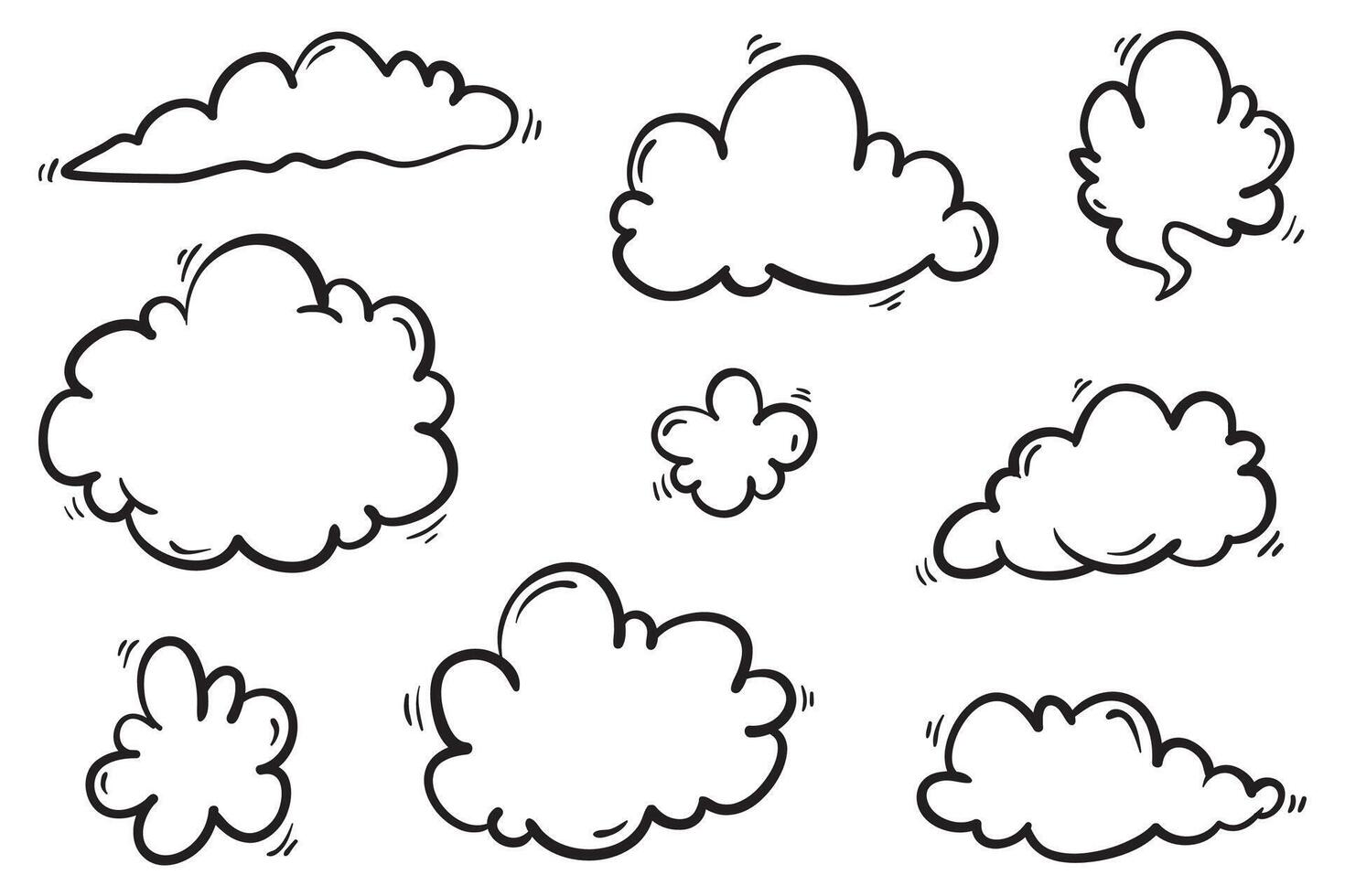 handgetekende doodle wolk illustratie in cartoon stijl vector