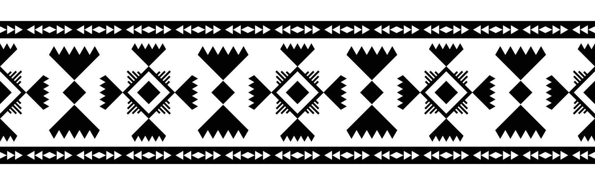 etnisch grens ornament. meetkundig etnisch oosters naadloos patroon. streep vector illustratie. inheems Amerikaans Mexicaans Afrikaanse Indisch tribal stijl. ontwerp grens, textiel, kleding stof, kleding, tapijt.