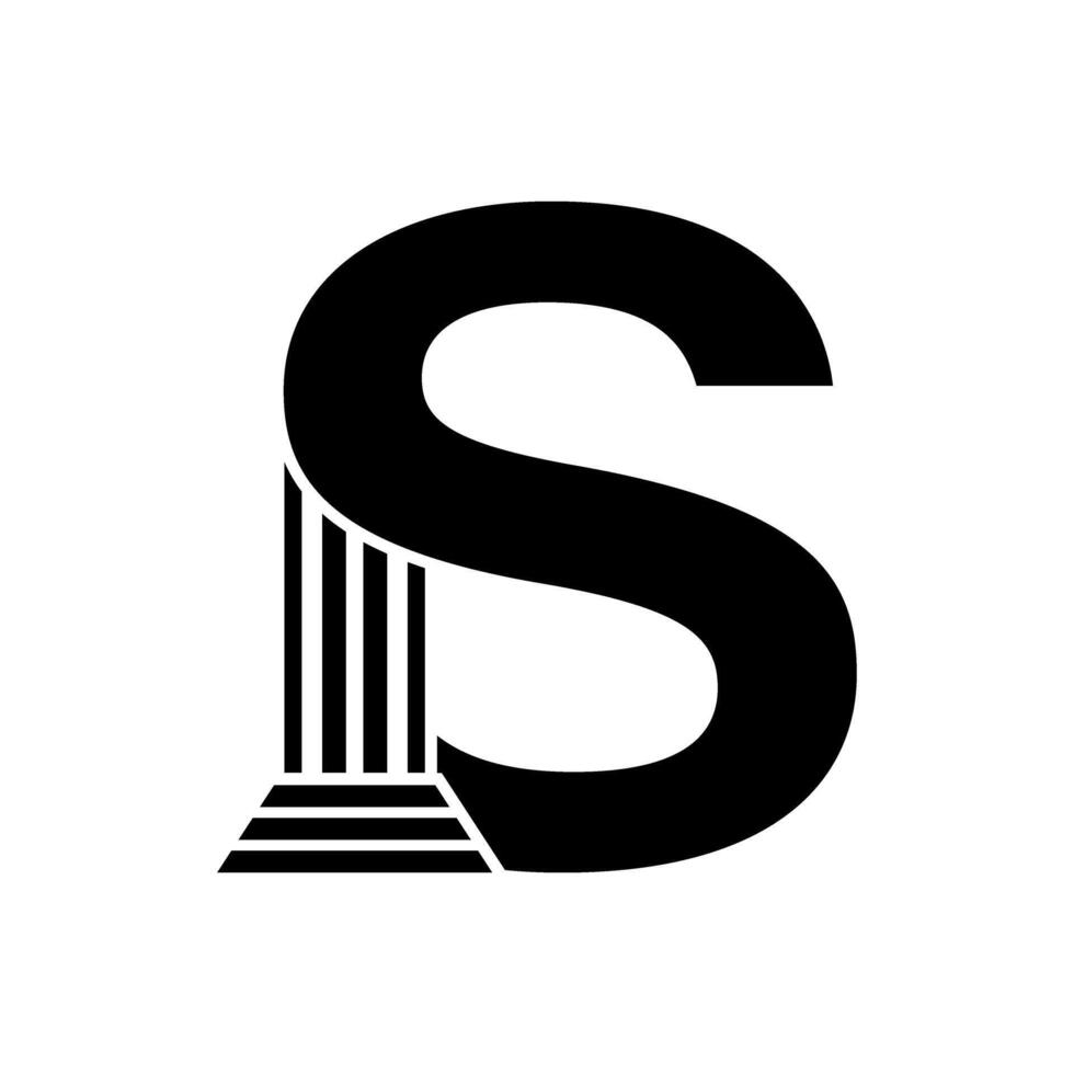zonder serif brief s pijler wet logo vector