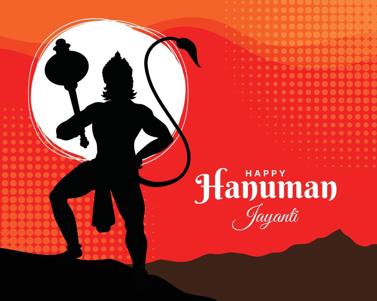 gelukkig Hanuman Jayanti festival, viering van de geboorte van heer hanuman, groet kaart post vector