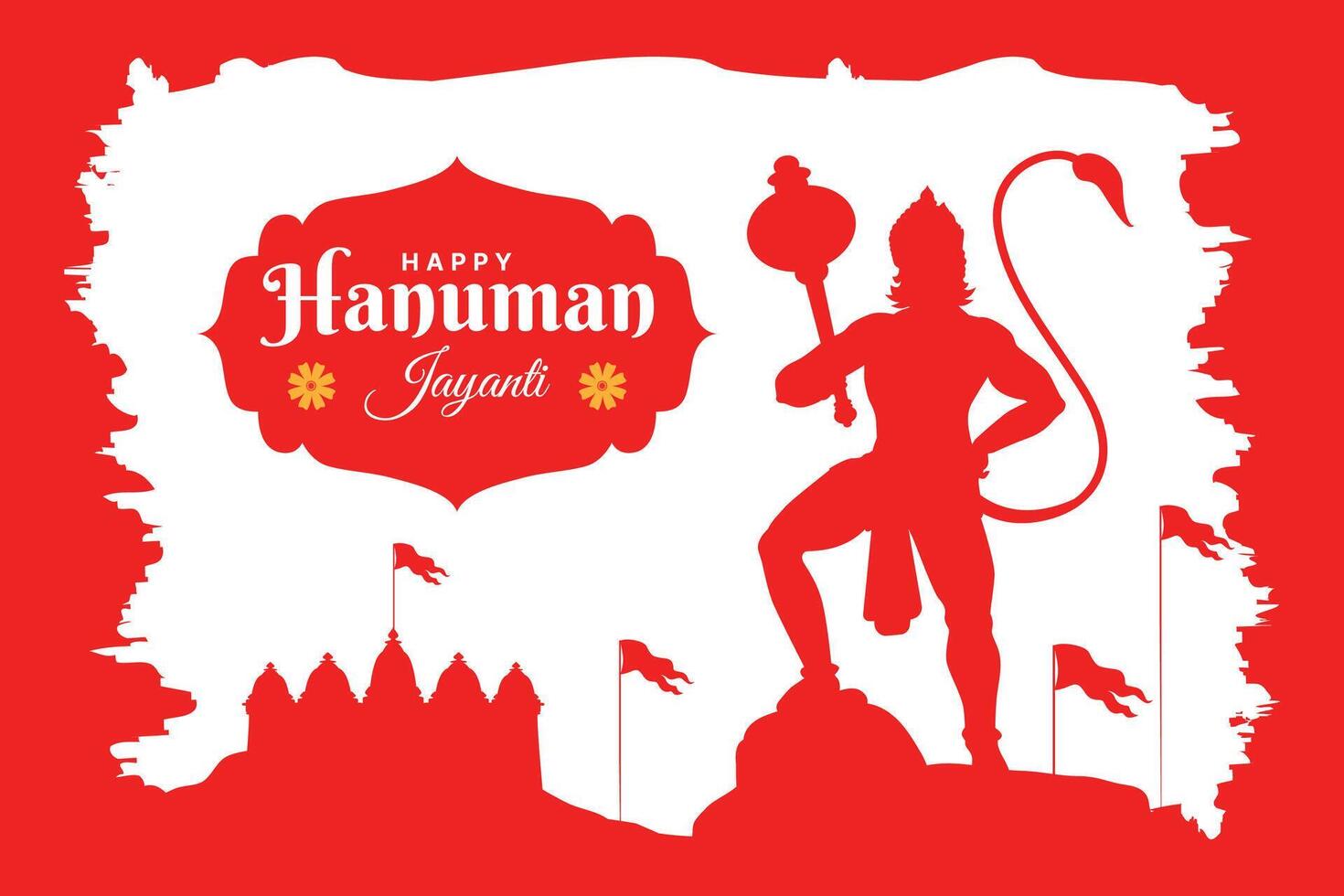 gelukkig Hanuman Jayanti festival, viering van de geboorte van heer hanuman, groet kaart post vector
