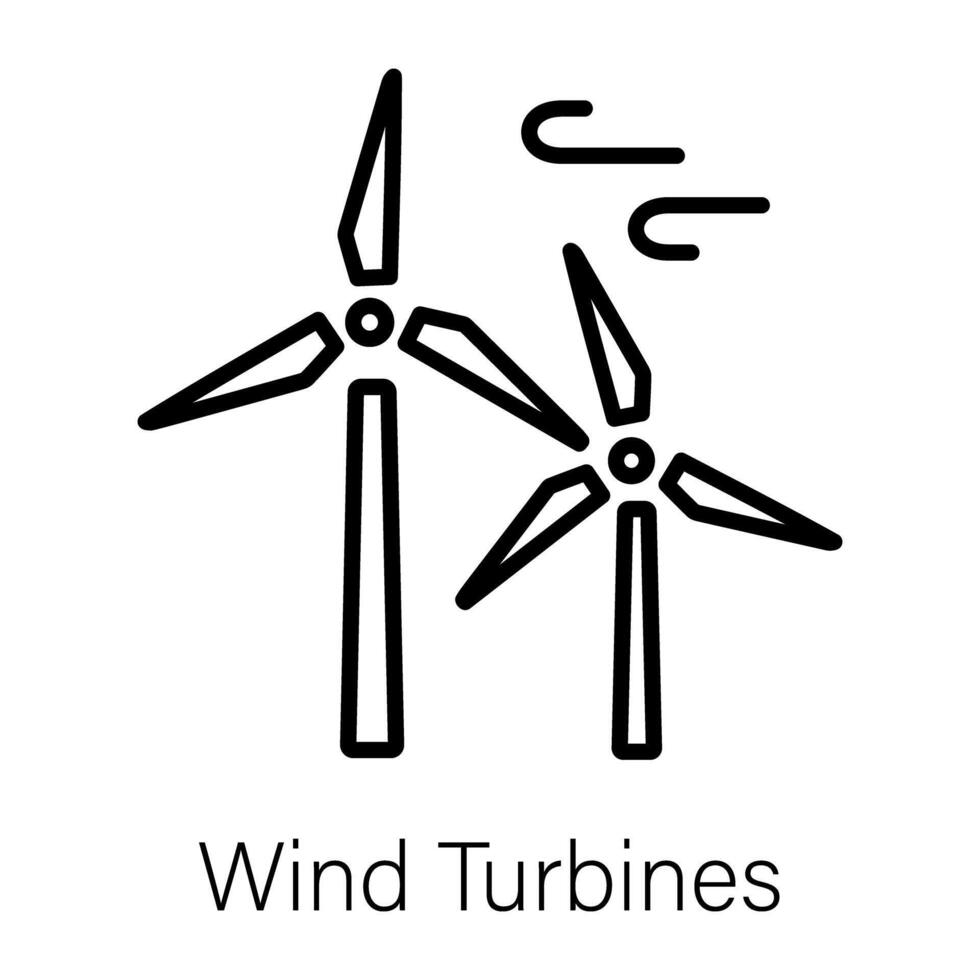 modieus wind turbines vector