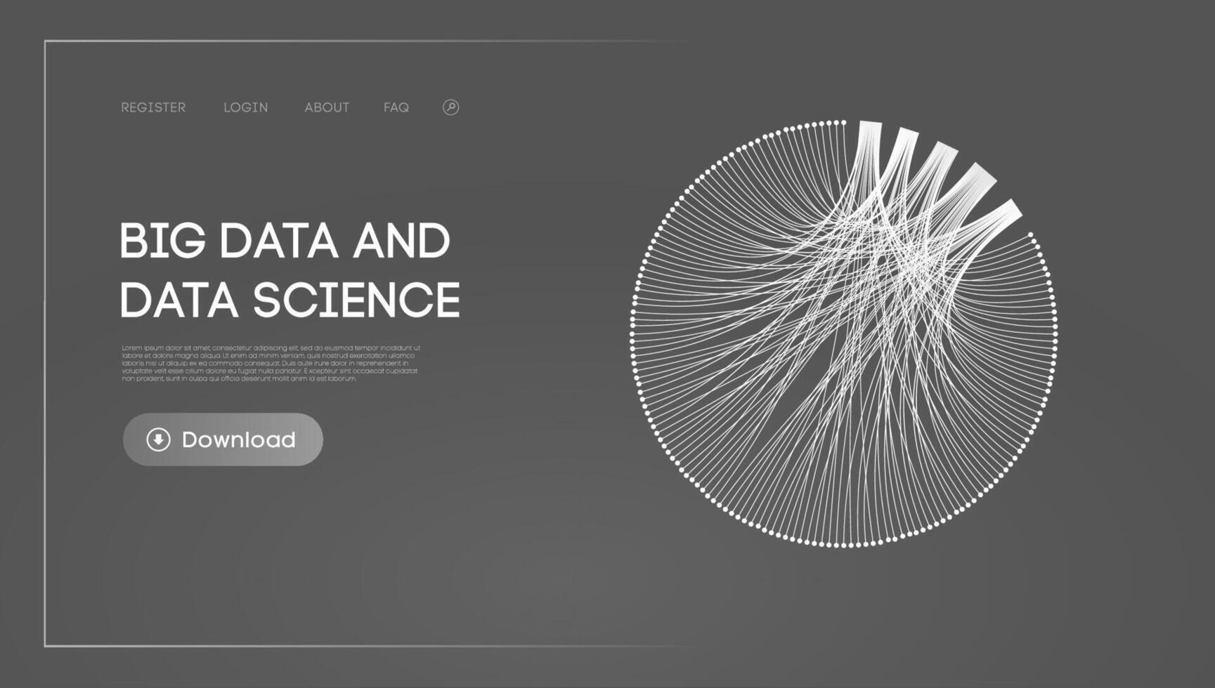 groot gegevens en gegevens wetenschap. futuristische technologie gegevens visualisatie. vector