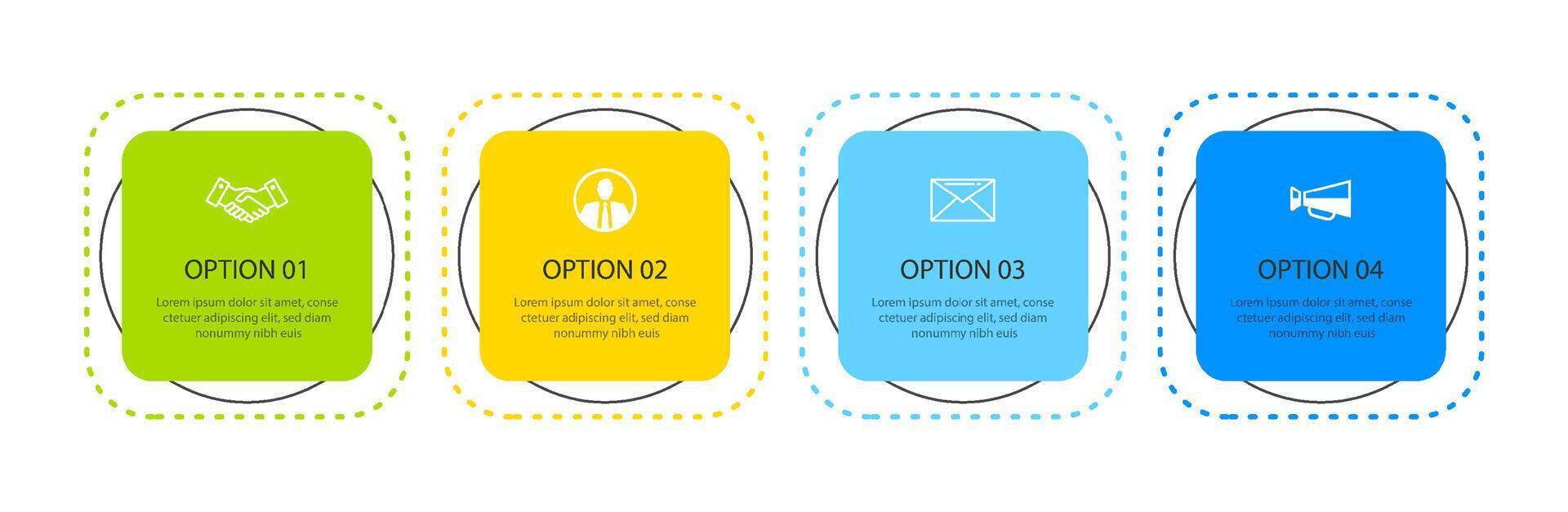 4 gegevens infographics plein inhoudsopgave sjabloon. illustratie abstract achtergrond. vector