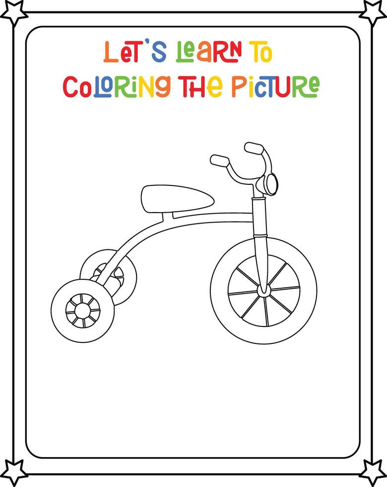 tekening vector kleur boek illustratie fiets voor de kinderen