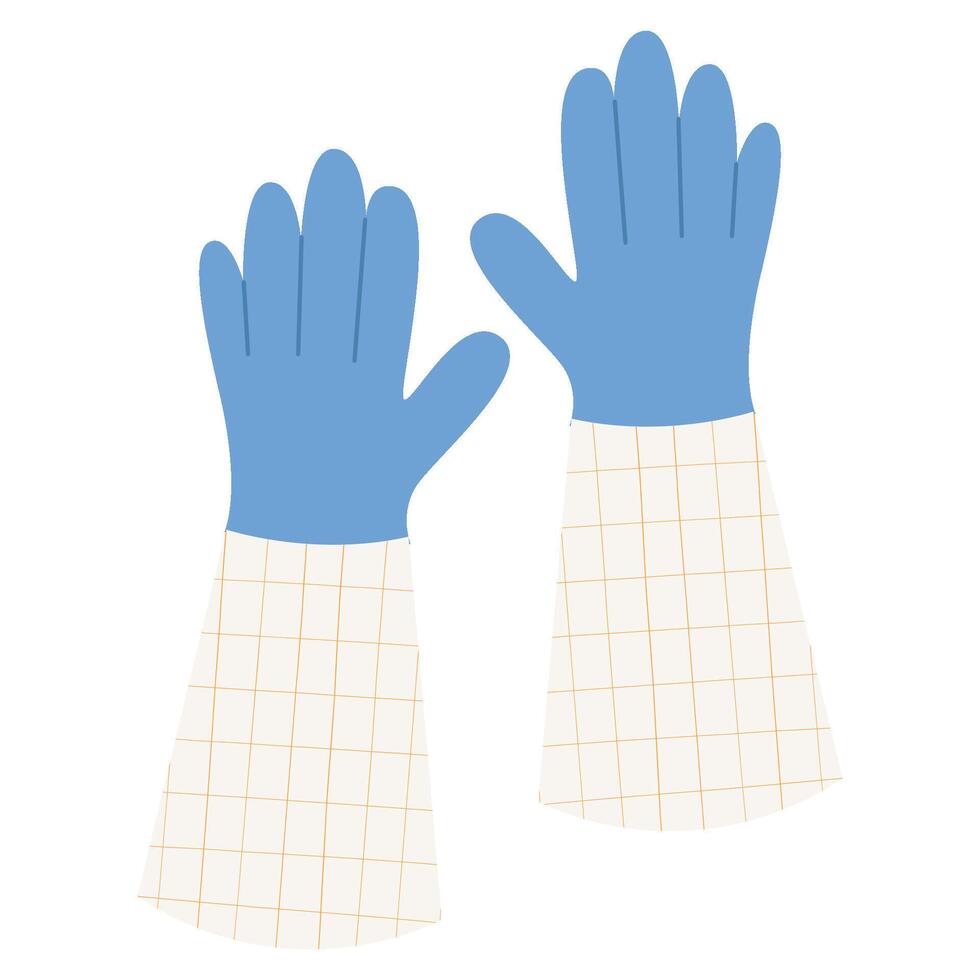 tuinieren apparatuur. blauw tuinieren handschoenen. gemakkelijk handschoenen vector ontwerp.