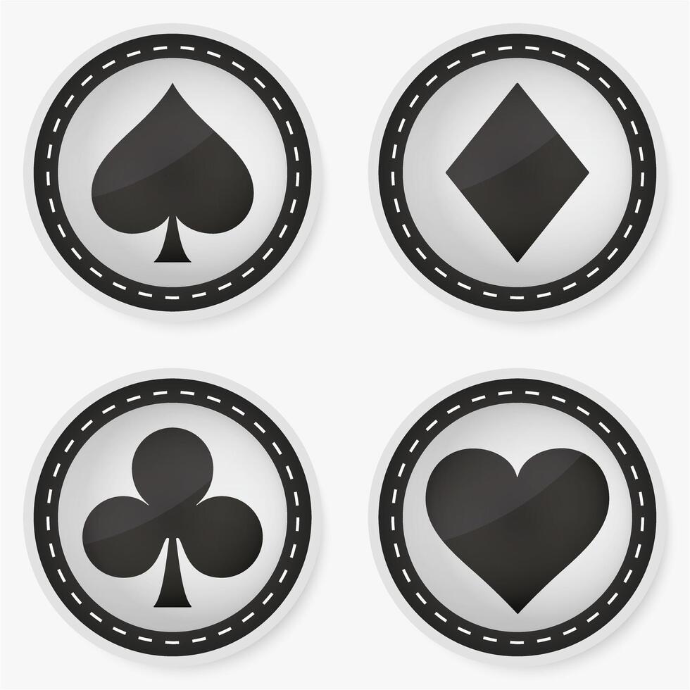 grijs casino chips met kaart pakken vector reeks