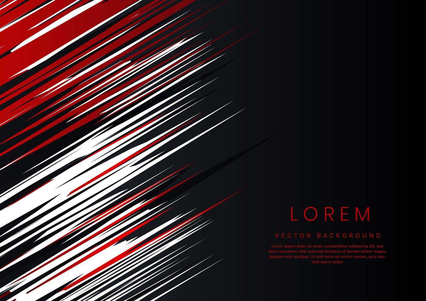 sjabloon abstracte rode, zwarte en witte achtergrond met streeplijnen diagonaal met ruimte voor tekst. vector