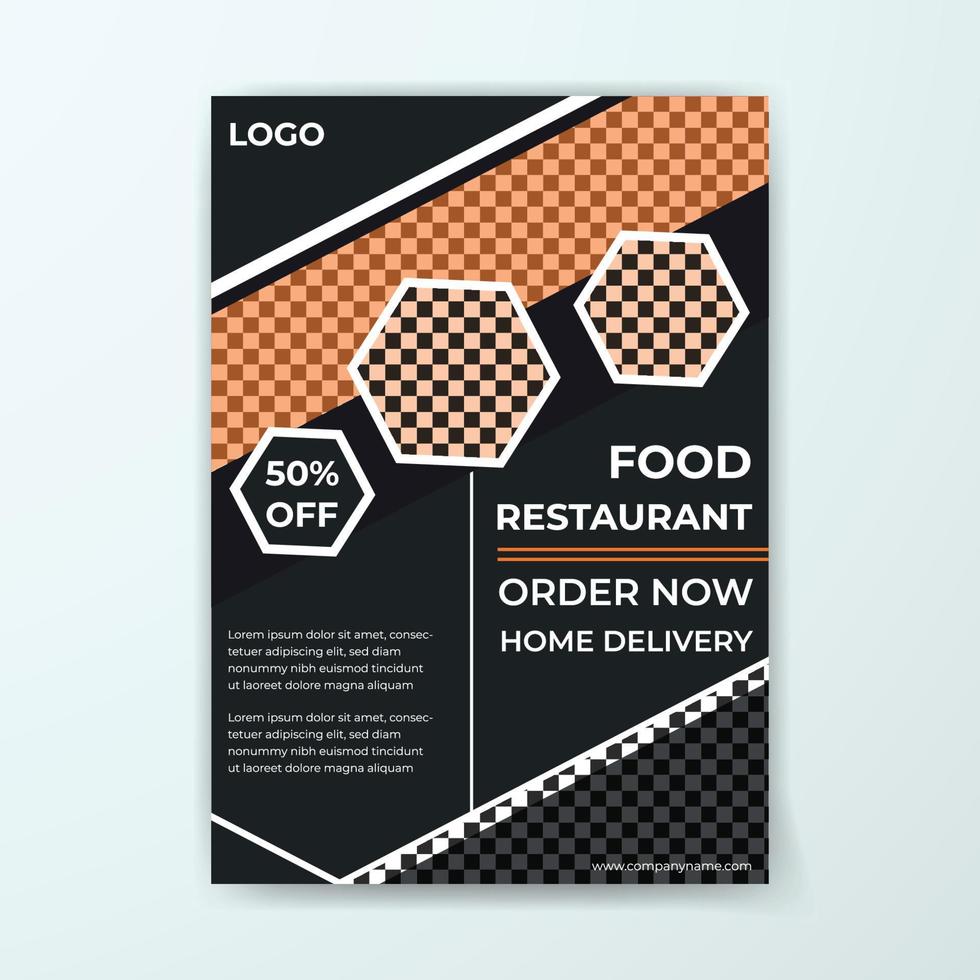voedsel flyer brochureontwerp in formaat a4 sjabloon, vectorillustratie met vector