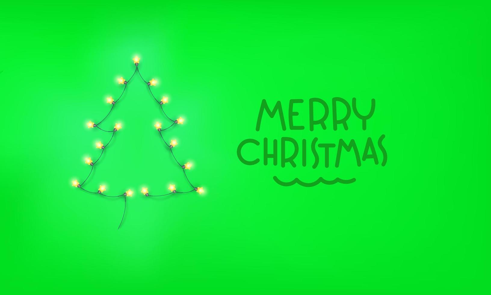 kerstboom van verlichtingsslinger. Vrolijk Kerstfeest vector