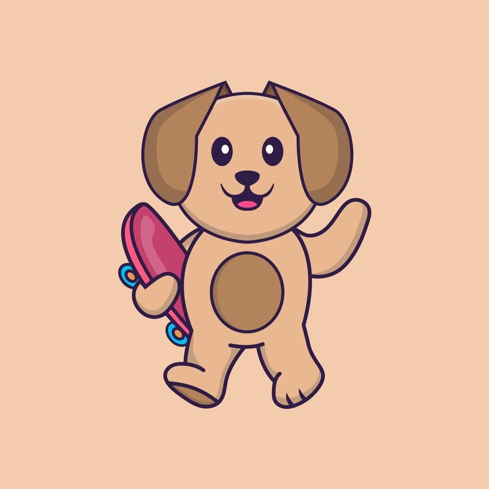 schattige hond cartoon karakter vectorillustratie. vector