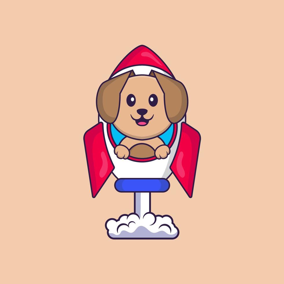 schattige hond cartoon karakter vectorillustratie. vector