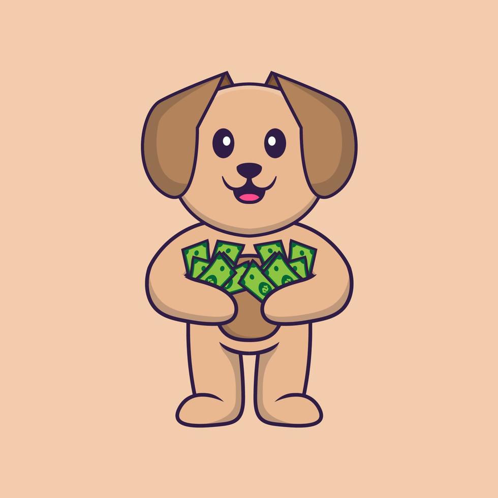 schattige hond cartoon karakter vectorillustratie. vector