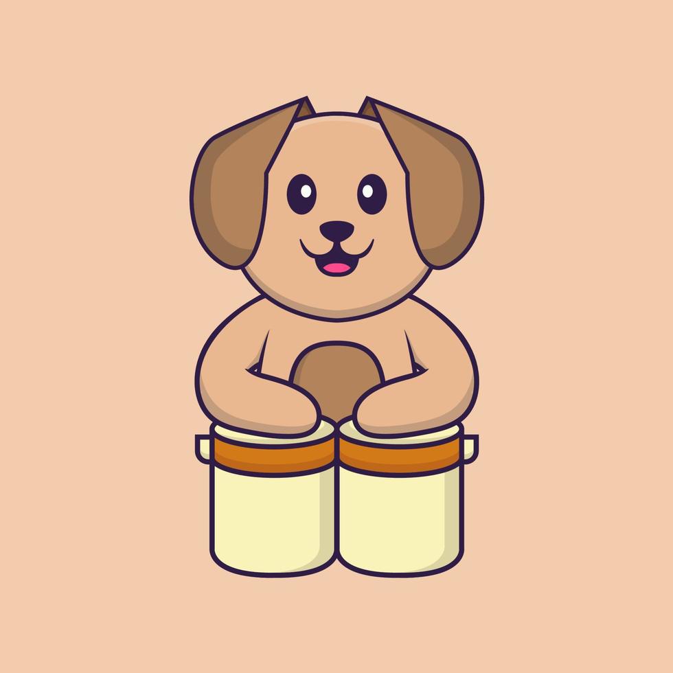 schattige hond cartoon karakter vectorillustratie. vector