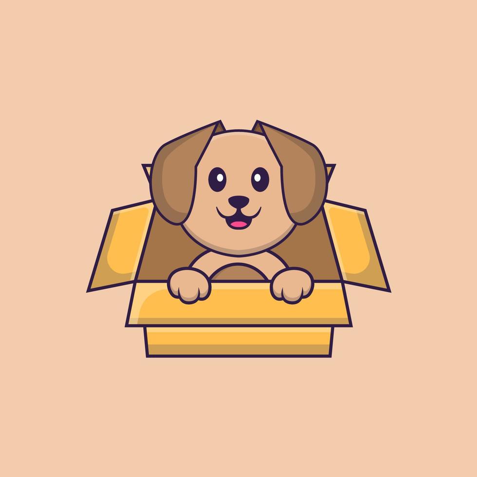 schattige hond cartoon karakter vectorillustratie. vector