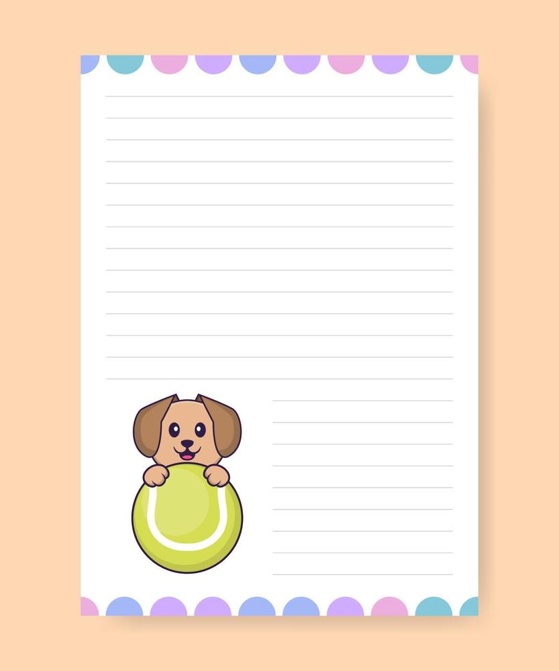 plannerpagina en takenlijst met schattige hond. cartoon vectorillustratie. vector