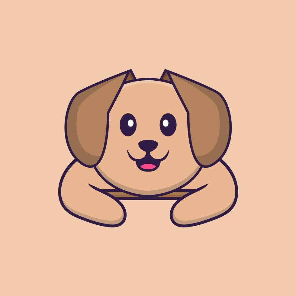 schattige hond cartoon karakter vectorillustratie. vector