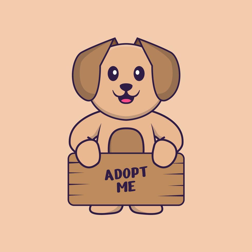 schattige hond cartoon karakter vectorillustratie. vector